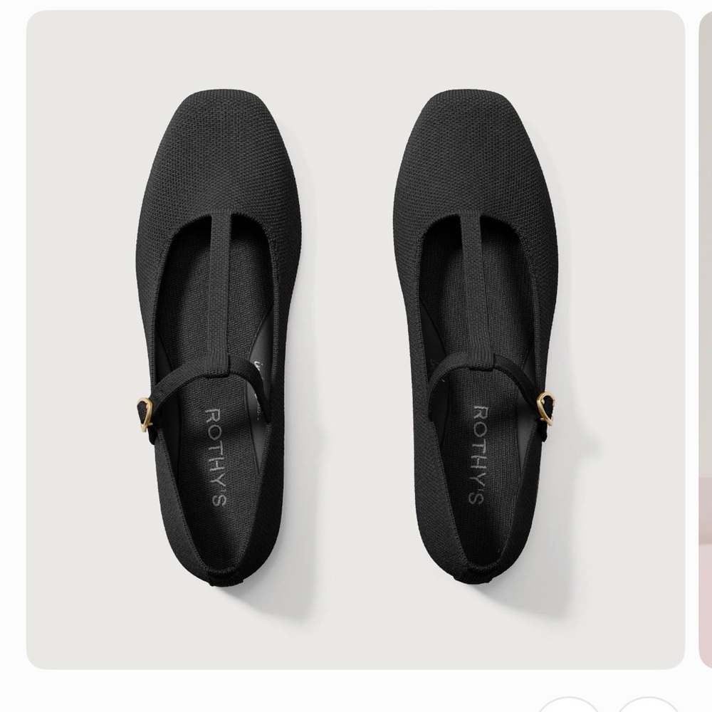 Rothy's Black T-strap Mary Jane Flats
